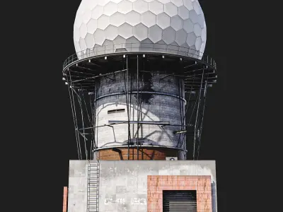 Radar Base 2 Types Low-poly 3D model