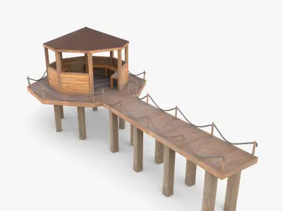 Pontoon dock V4 3D model