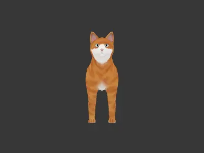 Orange Cat - NPR Free low-poly 3D model