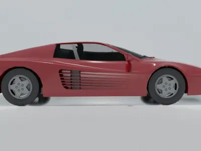 Ferrari Testarossa Free low-poly 3D model