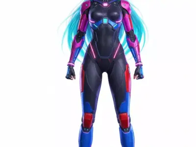 The Azure Nova Cyber-Tactical Suit 3D Model Low-poly 3D model
