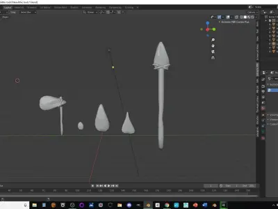 Neolithic tools Low-poly 3D model