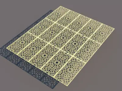 Gold Morrocan Pattern Decorative Panel Free 3D model