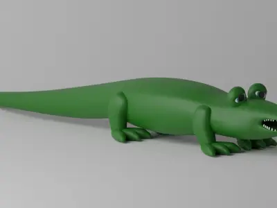 Cartoon Crocodile Alligator 1 3D model