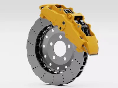 RS Brake Caliper and Brake Disc 3D model