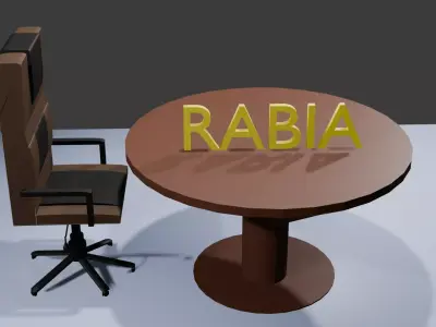 3D Round chair with table modern furniture model Free 3D model