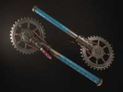 Cogwheel Axe Low-poly 3D model