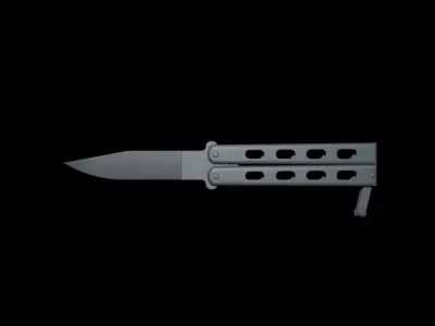 Butterfly Knife Balisong Weapon Free 3D model