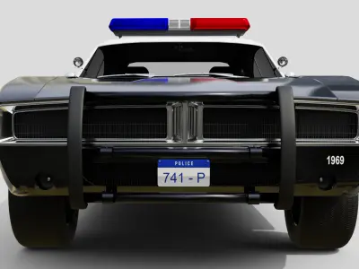 Classic Police Car - Realistic and Game Ready Low-poly 3D model
