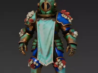 Abyssal Ocean Knight Character 3D Model Low-poly 3D model
