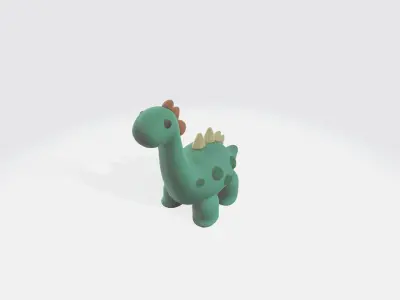 Dino cartoon model Low-poly 3D model