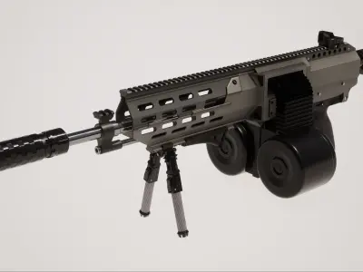 Machine Gun 2 Low-poly 3D model