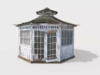 Old Wooden Pergola 3D model
