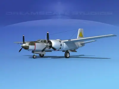 Douglas A-26C Invader V04 USAAF 3D model