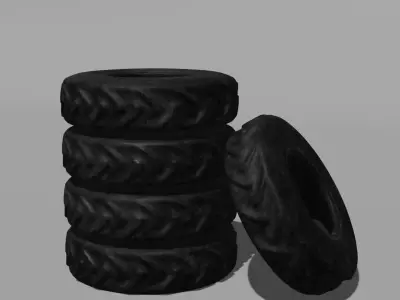 Garbage Tire Low-poly 3D model