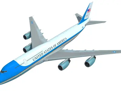  Air Force One Aerial Scene 3D model