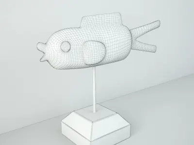 Mali Wood Bozo Fish Puppet 1 3D model