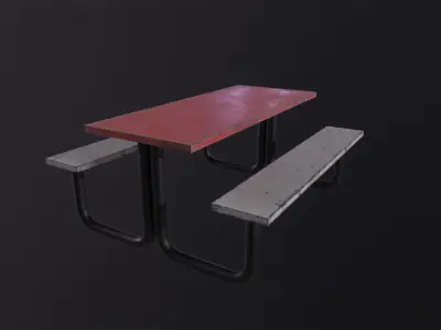 Picnic Table 3D Model Low-poly 3D model buy
