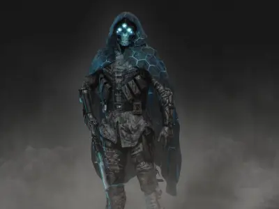 Sci Fi Stealth Sniper Soldier Low-poly 3D model