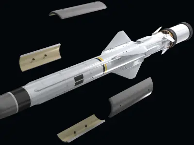 Exocet MM40 Low-poly 3D model