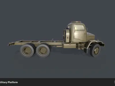 PV3S Truck Military Platform Set Low-poly 3D model