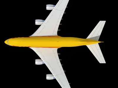 Model Airbus A380 of DHL Texture 3D model