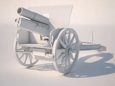 Ottoman 105mm Feldhaubite 3D model