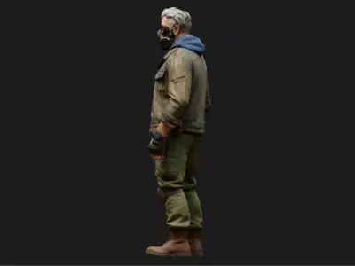 Cyberpunk Wasteland Rogue Low-poly 3D model