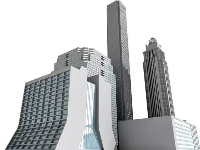 5 Cityscape Buildings 3D model