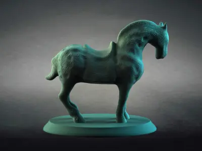 Carving Horse And Marble Stone Horse files  3D model