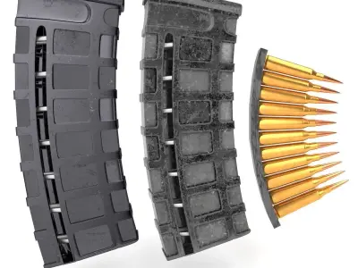 gun magazine set 3D model