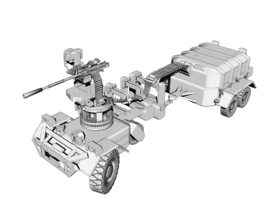Ammo Feeder Trailer Vehicle Innovative Design 3D model