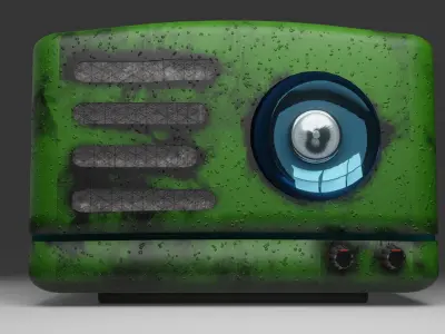 old radio Low-poly 3D model