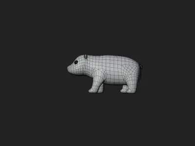 lowpoly Black bear  Low-poly 3D model
