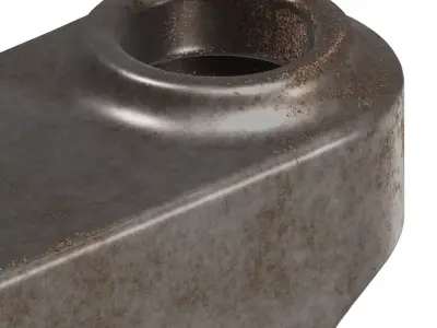 Rusty Castor Wheel Bracket 3D model