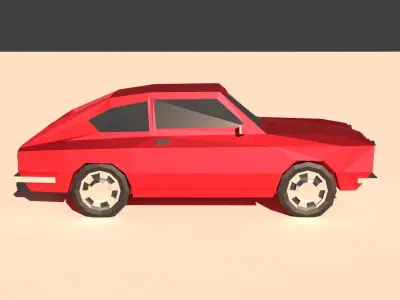 seat 850 cuope low poly car Free low-poly 3D model