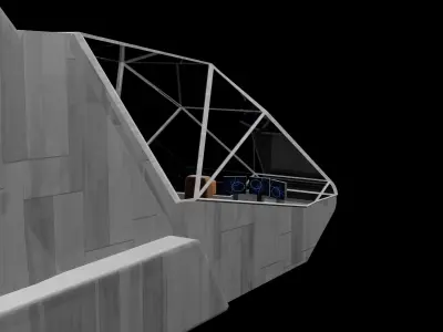 small spaceship with large engines 3D model