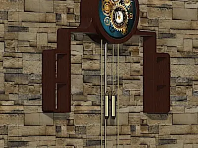 Grandmother Wall Clock - High Poly Free 3D model