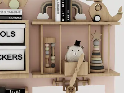 toys and furniture set Low-poly 3D model