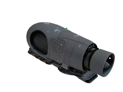 SciFi Futuristic Jet Engine Low-poly 3D model