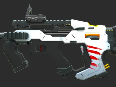 Stylized Bullpup Rifle Low-poly 3D model
