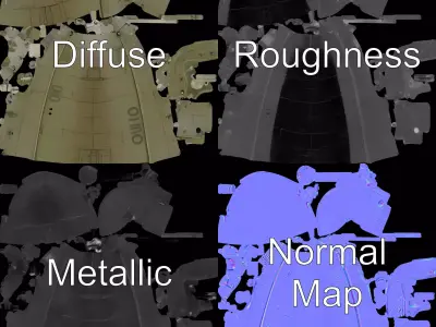 Orio Military Submarine model pack Low-poly 3D model