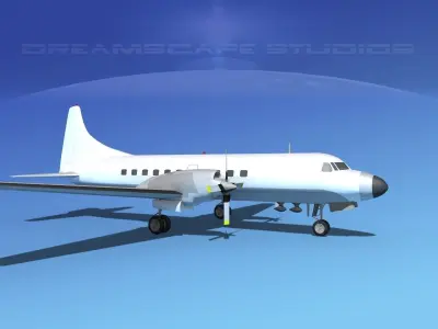 Convair CV-580 Unmarked 2 3D model