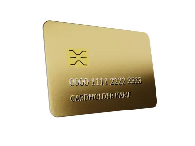 Gold bank credit card 3D model