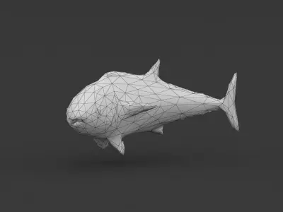Low Poly Fish polygonal Low-poly 3D model