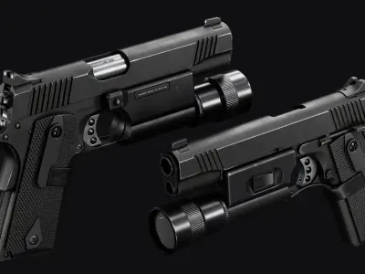 1911 pistols Low-poly 3D model