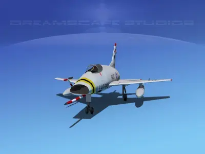 North American F-100D Super Sabre V04 USAF 3D model