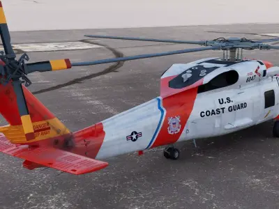 Jayhawk Sikorsky MH-60 Coast Guard Helicopter 3D model