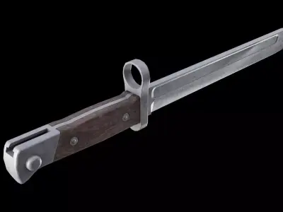 German bayonet Seitengewehr  S71 84 Low-poly 3D model