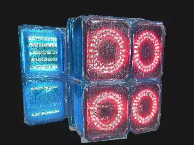 Cyberpunk Industrial Wall Light Low-poly 3D model